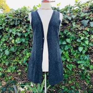 CAbi Sleeveless Charcoal Cardigan Sweater‎